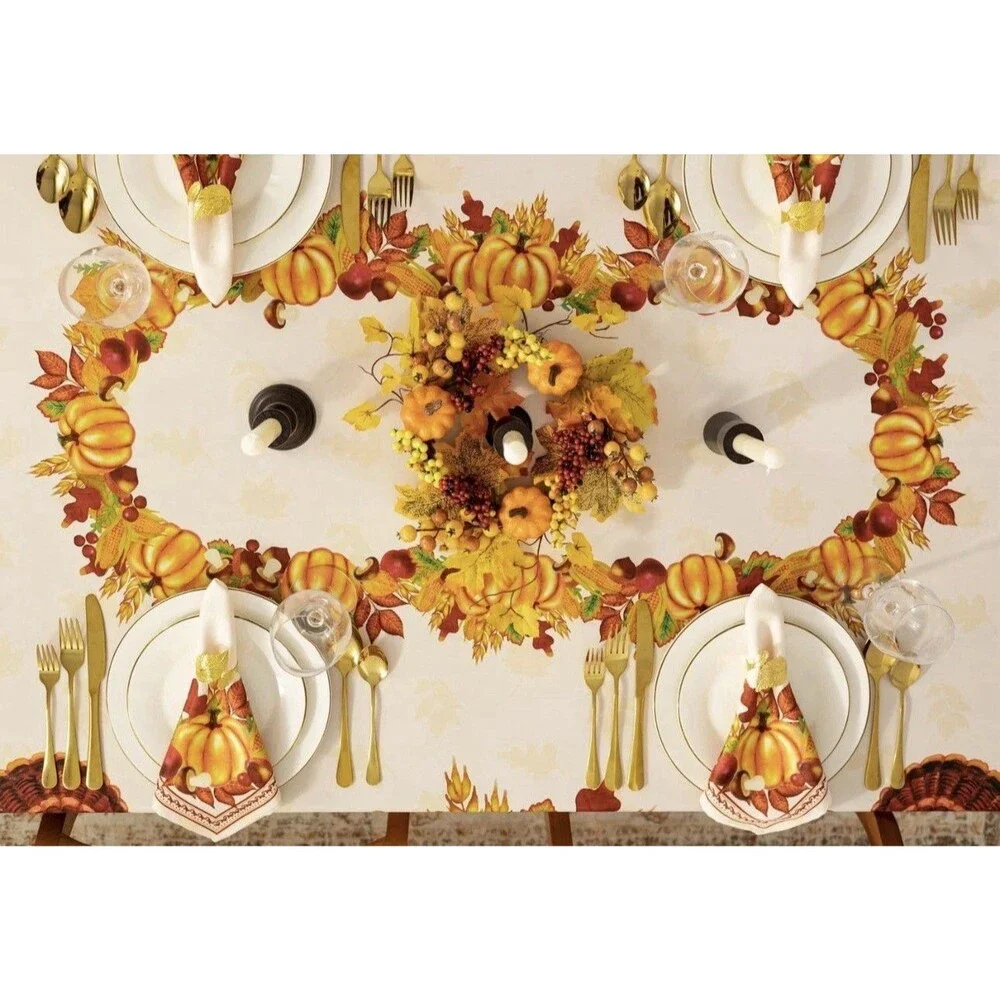 Yihomer Fall Thanksgiving Tablecloth Collection For Kitchen Dining 60x84